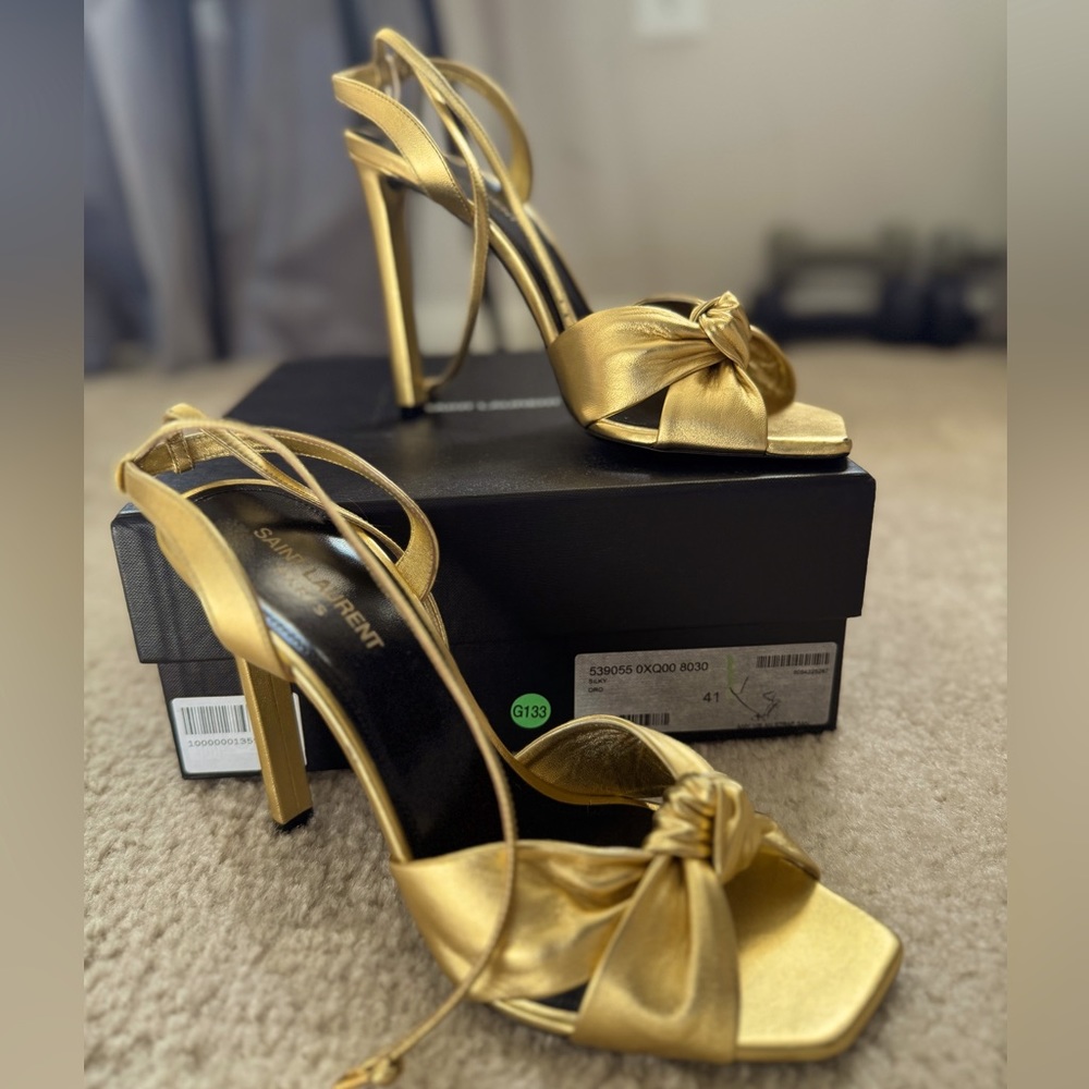 Saint Laurent Silky Amy Ankle Strap Sandals